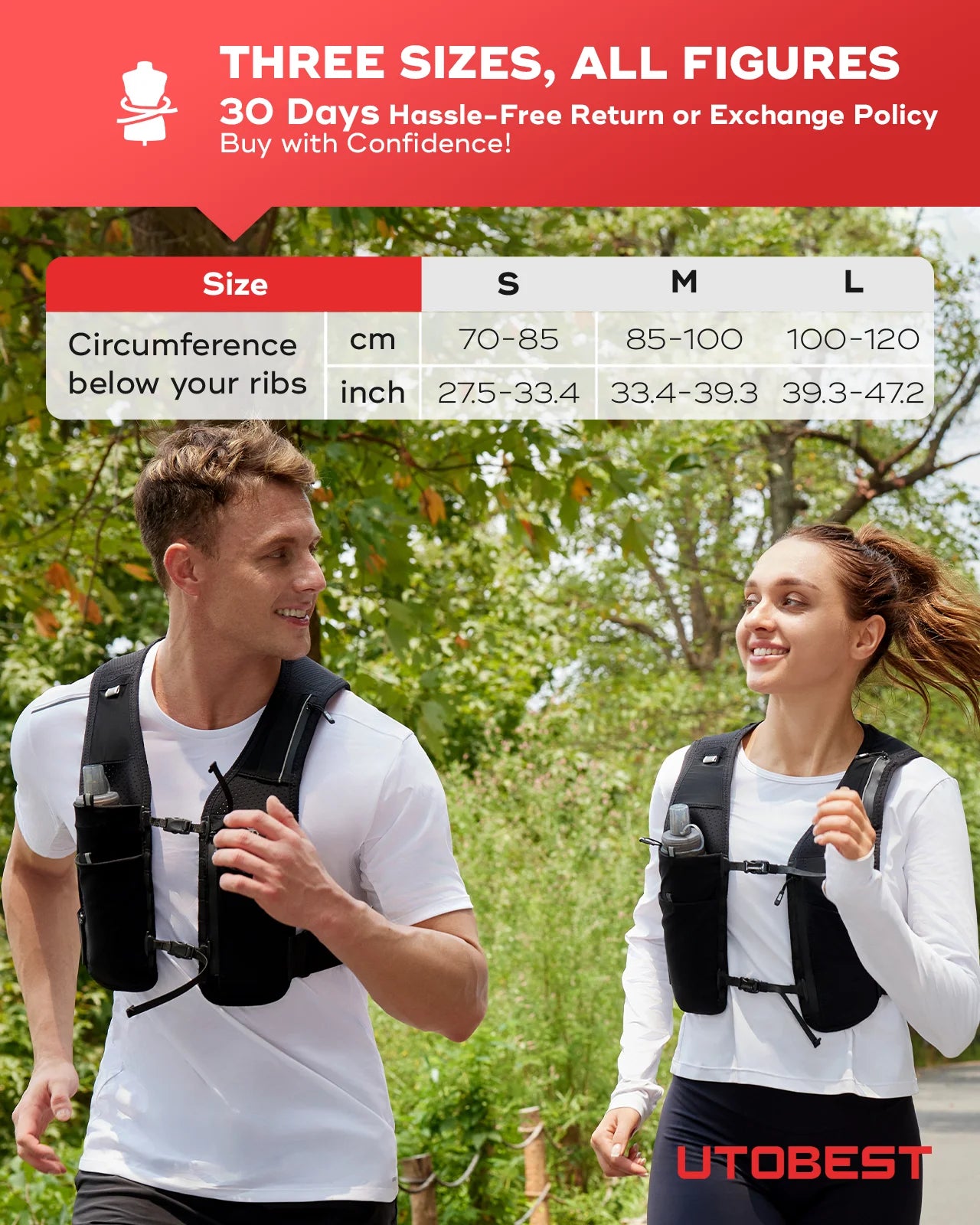 UTR113 Reflective Running Hydration Vest Adjustable Phone Holder for Training Cycling Hiking