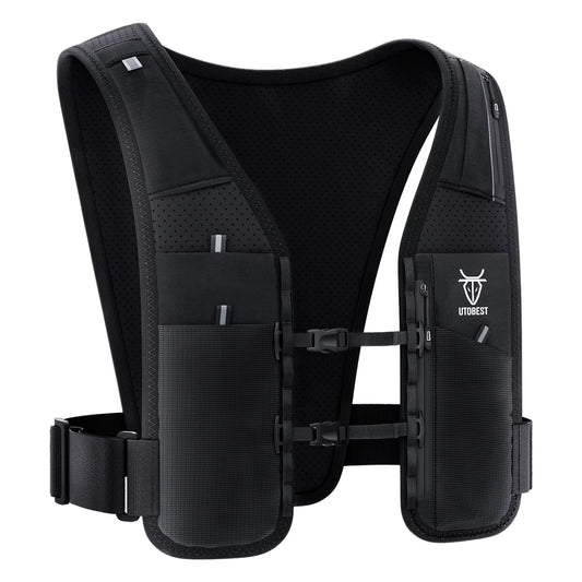 UTR113 Reflective Running Hydration Vest Adjustable Phone Holder for Training Cycling Hiking